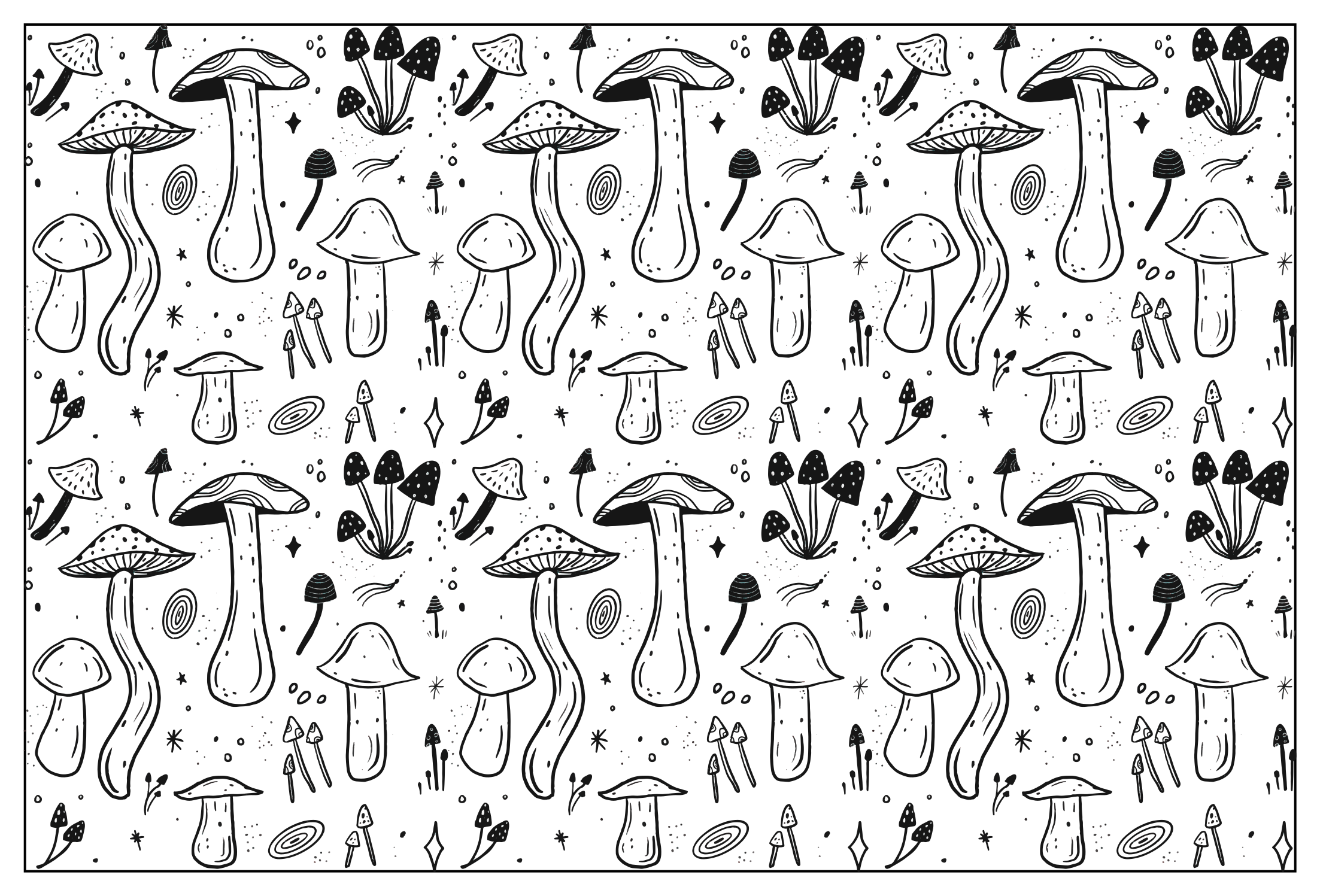 Mushroom Whimsy nature vinyl rug - TenStickers