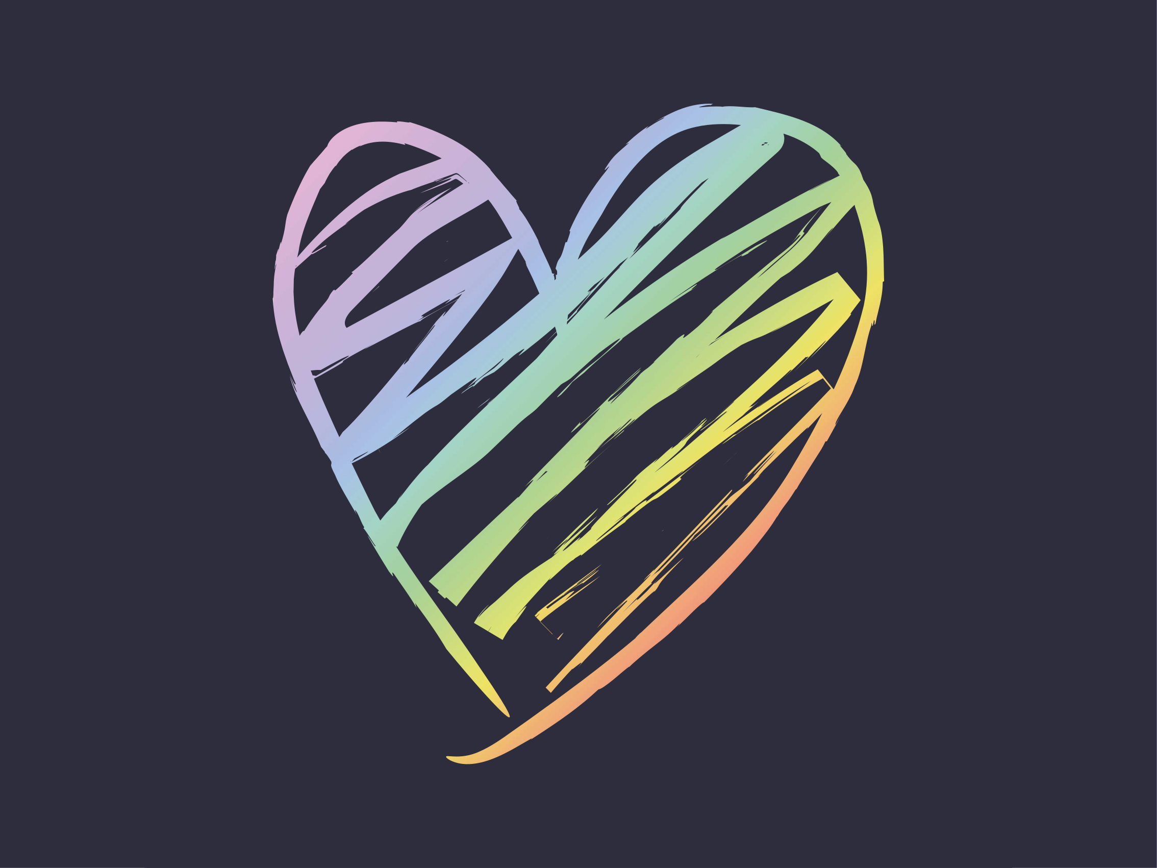 Rainbow heart teenage bedroom vinyl rug - TenStickers