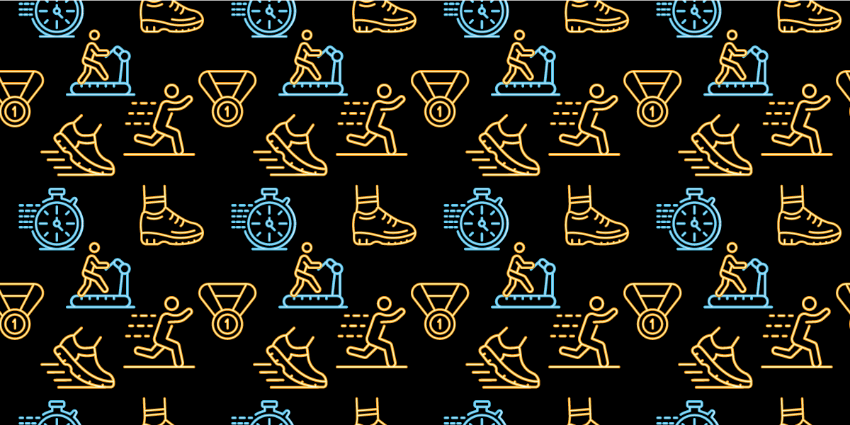 Fitness icons pattern teenage bedroom vinyl rug - TenStickers