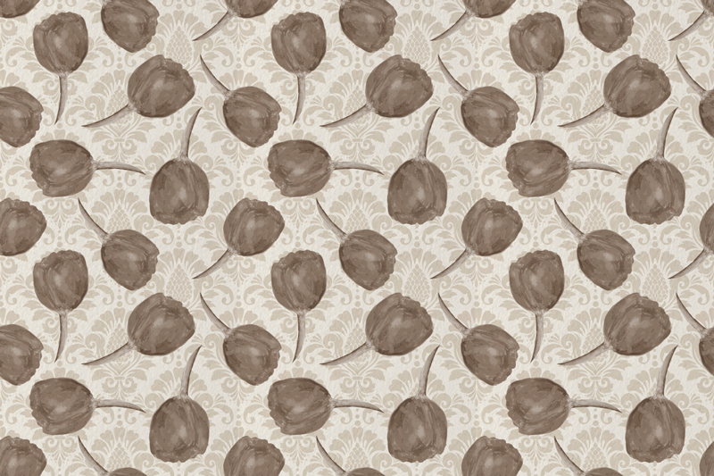 Gentle Botanical Motif vinyl rug flowers - TenStickers