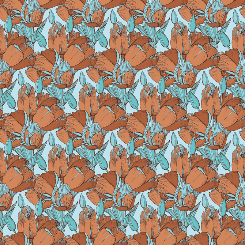 Floral Blossom Scheme vinyl rug - TenStickers