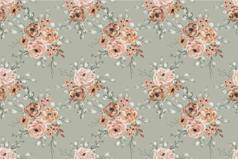 Pastel colors Pattern vinyl rug flowers - TenStickers