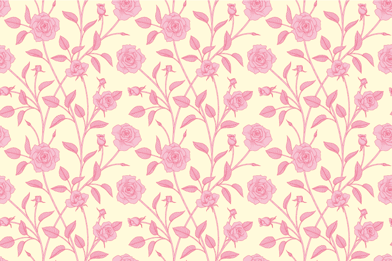 Charming pink flora vinyl rug flowers - TenStickers