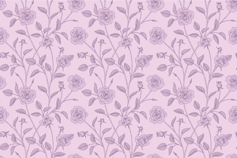 Lavender Floral Pattern vinyl rug flowers - TenStickers
