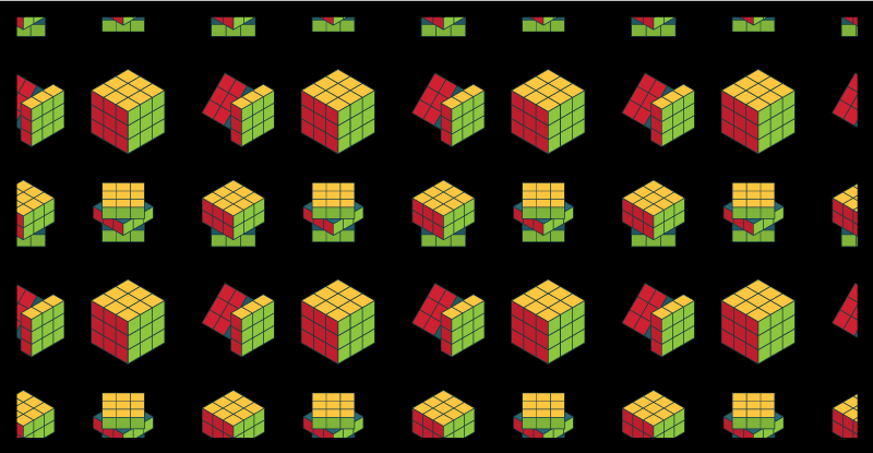 Rubik's Cube Pattern vinyl rug gaming - TenStickers