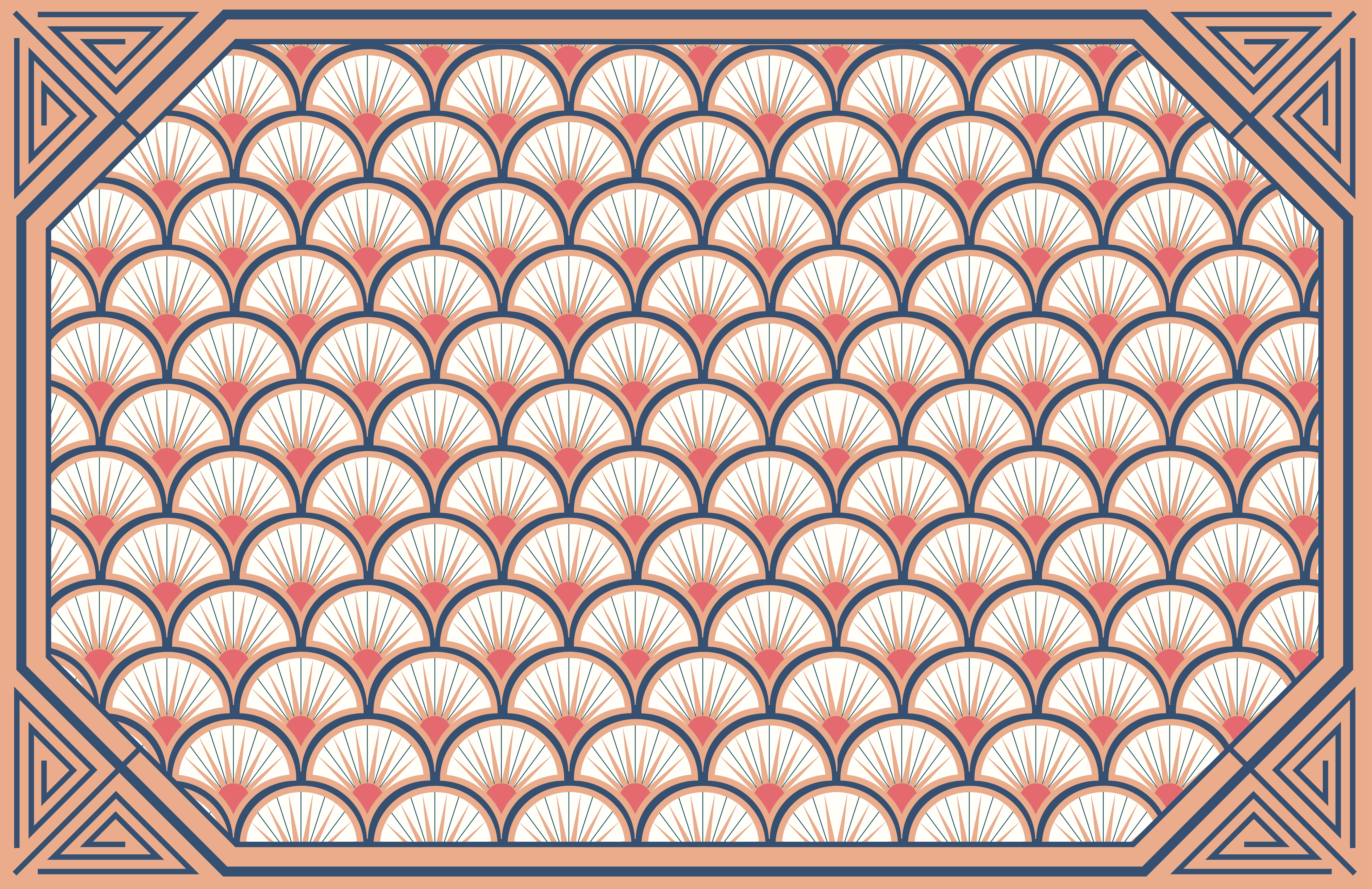 Art deco purple pink pattern tile carpet - TenStickers