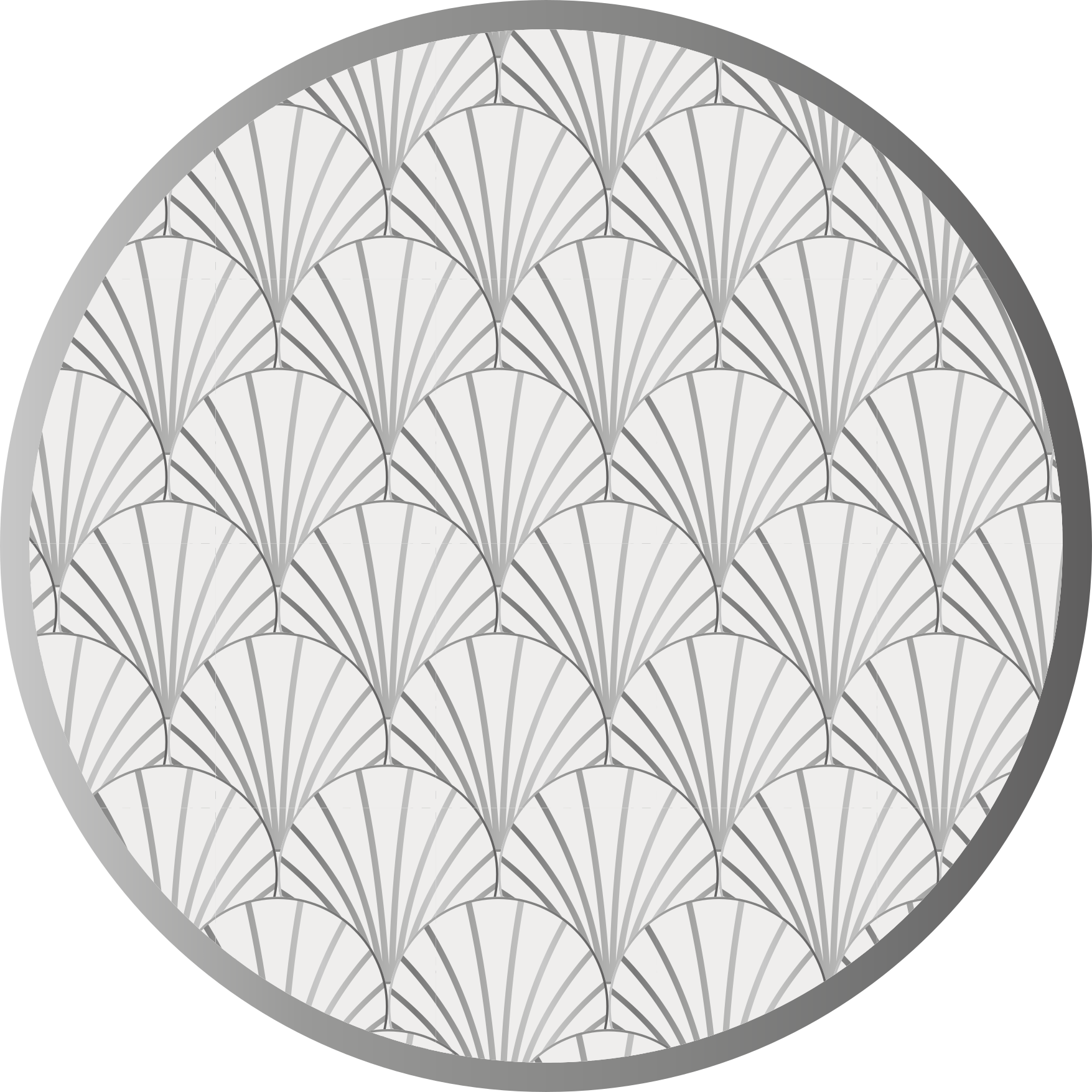 Elegant fan pattern vinyl rug bathroom - TenStickers