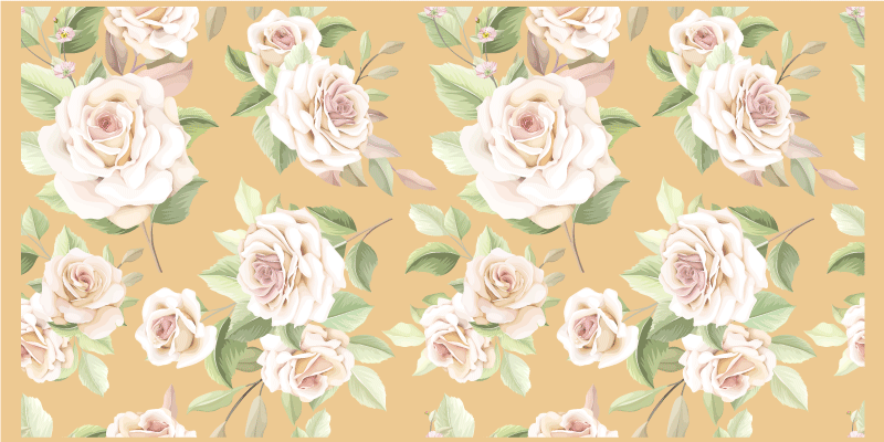 Gentle blossom grace vinyl rug flowers - TenStickers