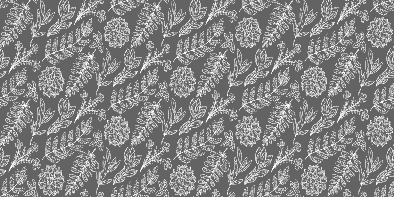 FLORAL FOLIAGE PATTERN vinyl rug flowers - TenStickers