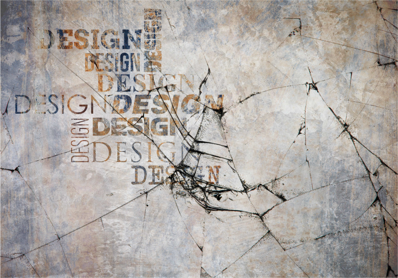 Chipped Rock Typography stone effect vinyl rug - TenStickers