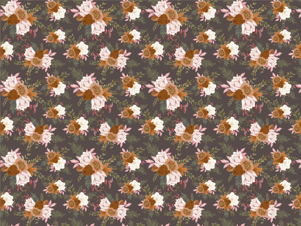 Floral Pattern Elegance vinyl rug flowers - TenStickers