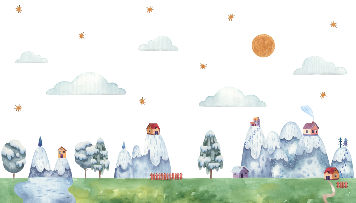 Enchanted Landscape Scene kids vinyl rug - TenStickers