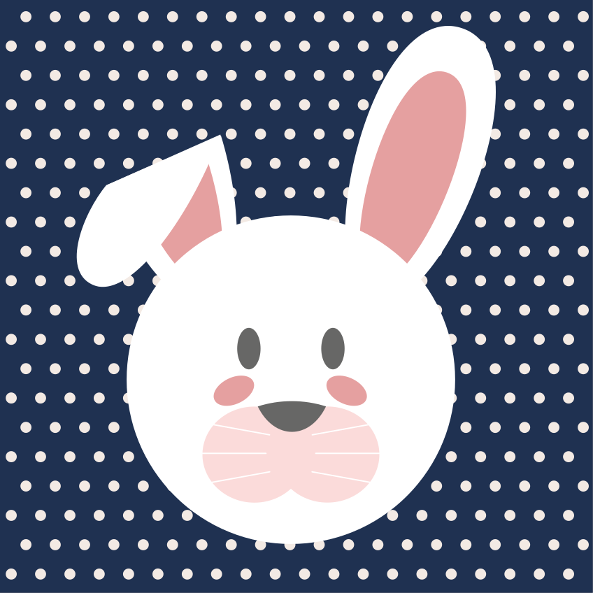 Whimsical Bunny Motif nursery vinyl rug - TenStickers