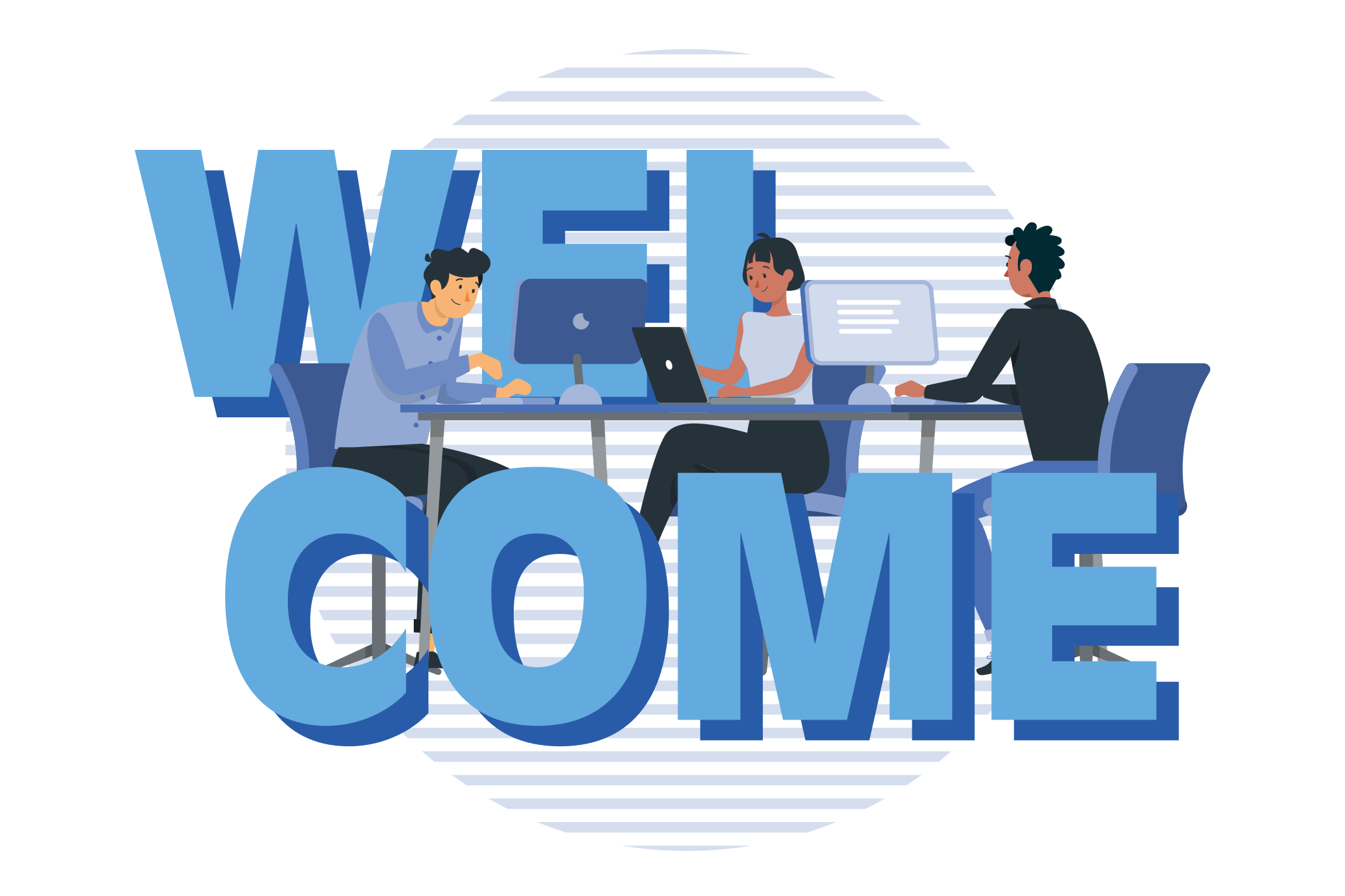 Friendly Office Welcome custom vinyl rug - TenStickers