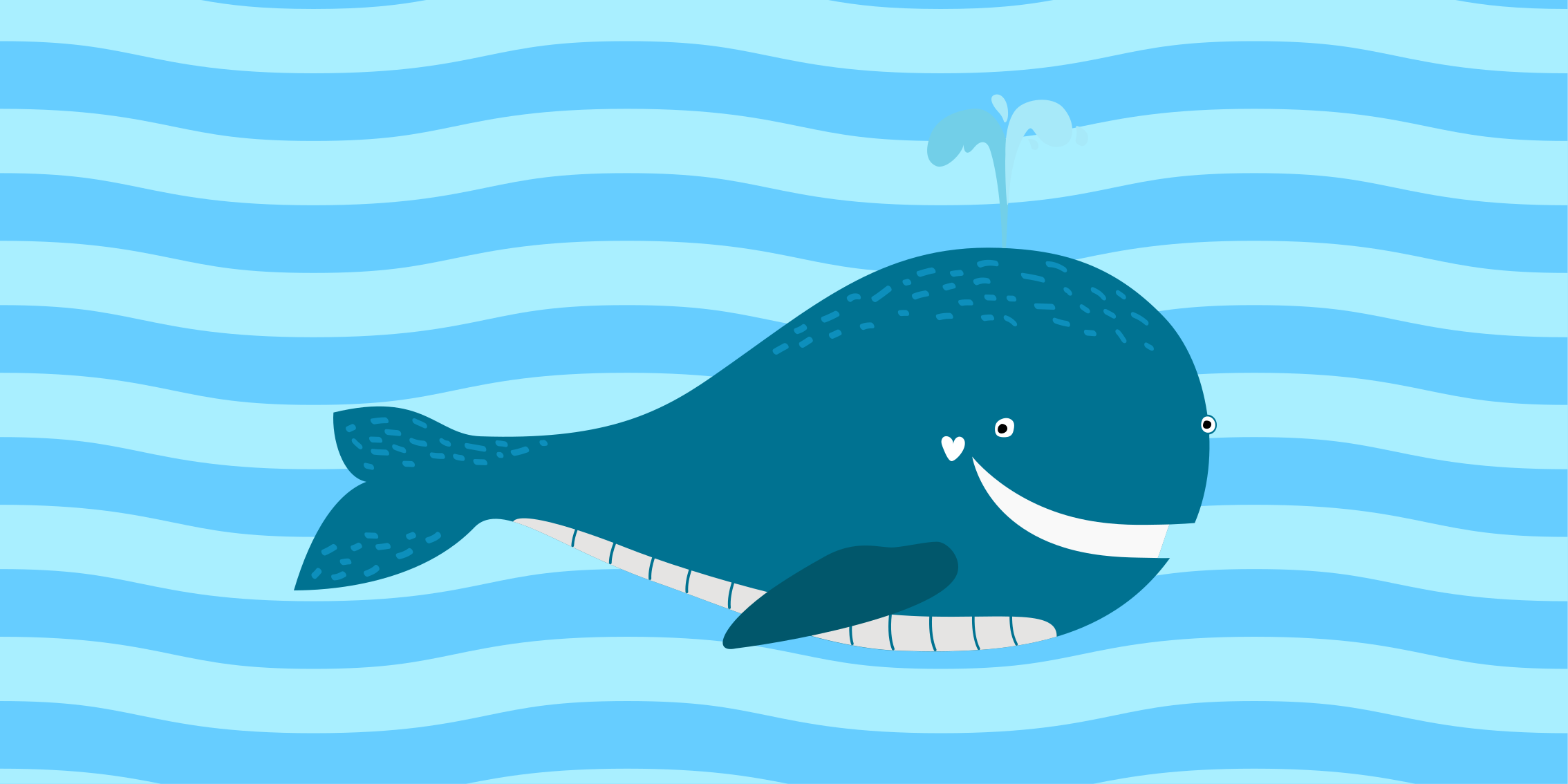 Smiling Whale Illustration kids vinyl rug - TenStickers