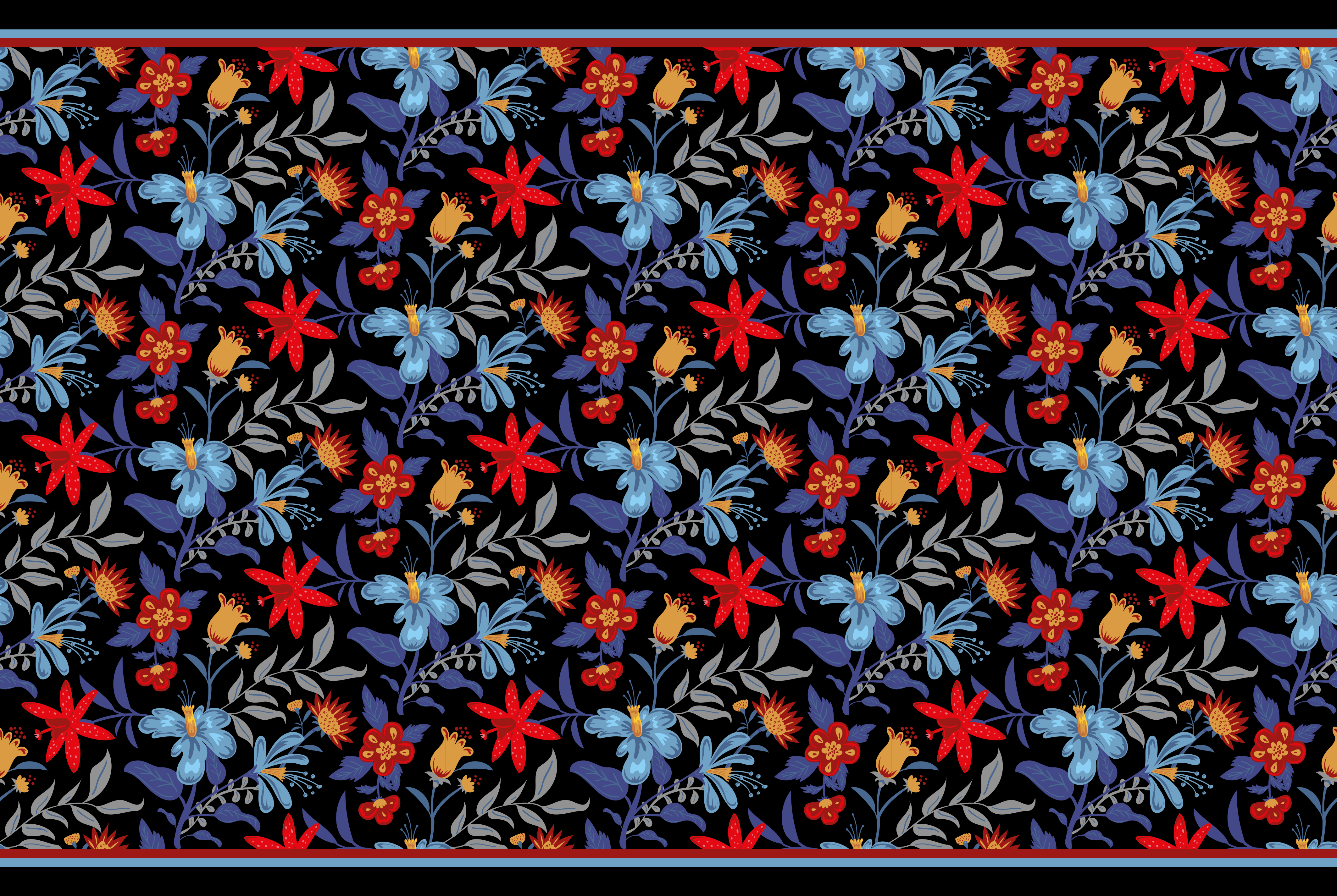 Botanical Elegance floral vinyl rug - TenStickers