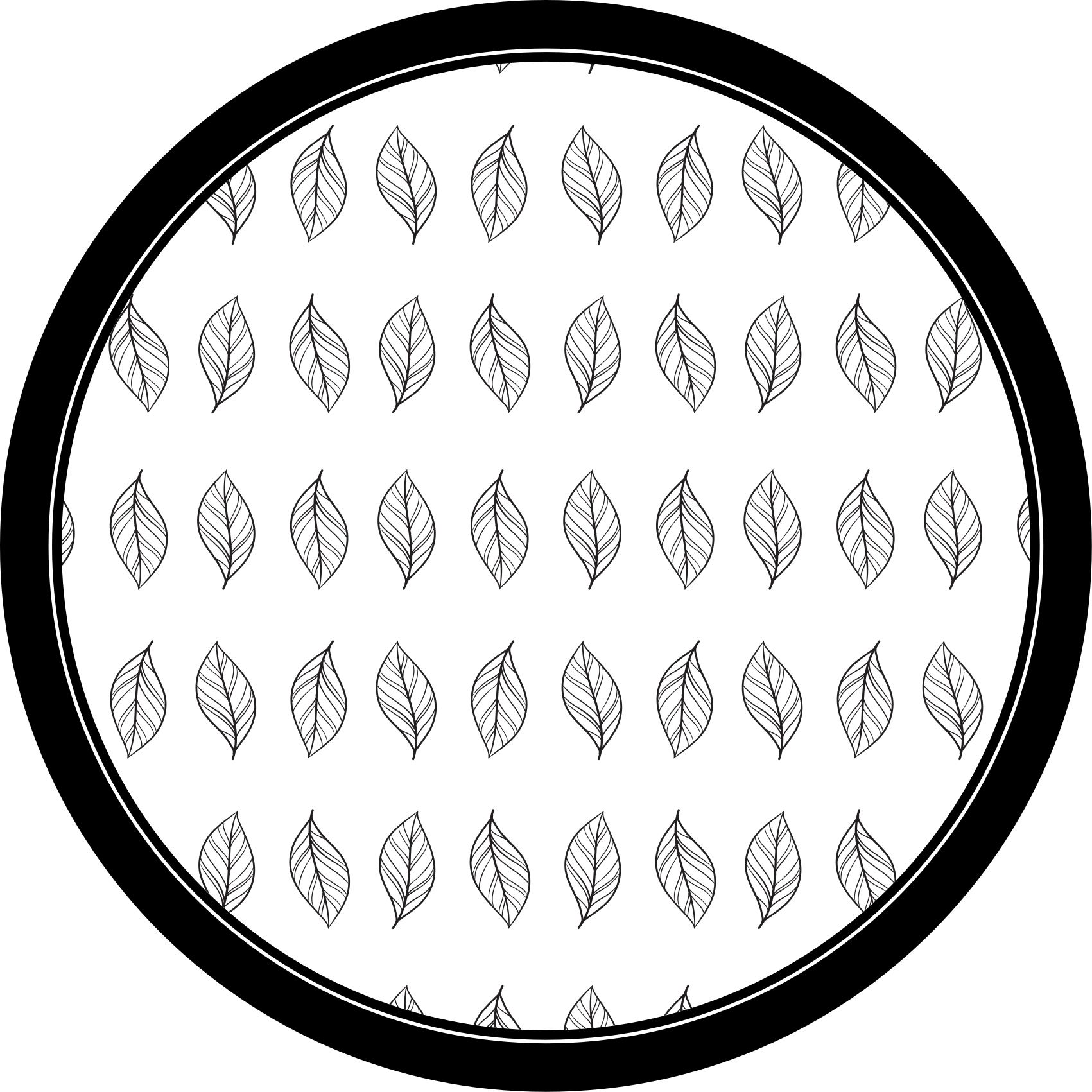 Botanical Outline floral vinyl rug - TenStickers