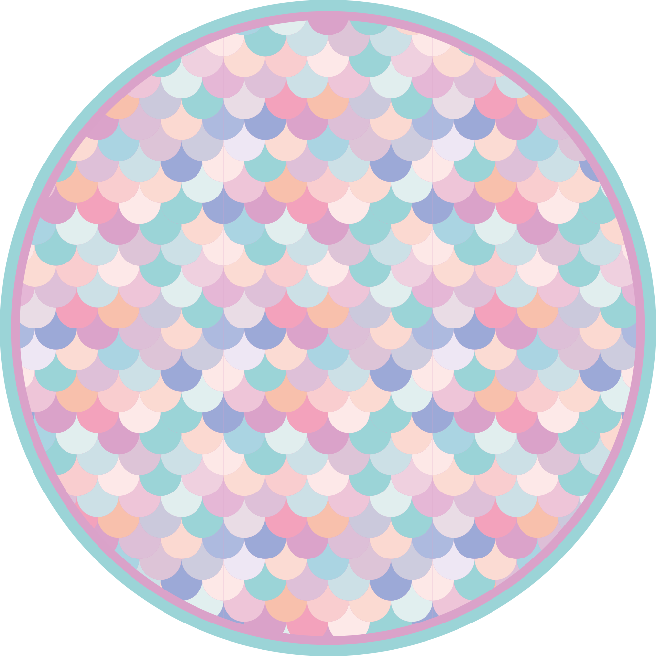 Mermaid Scale Pattern striped vinyl rug - TenStickers