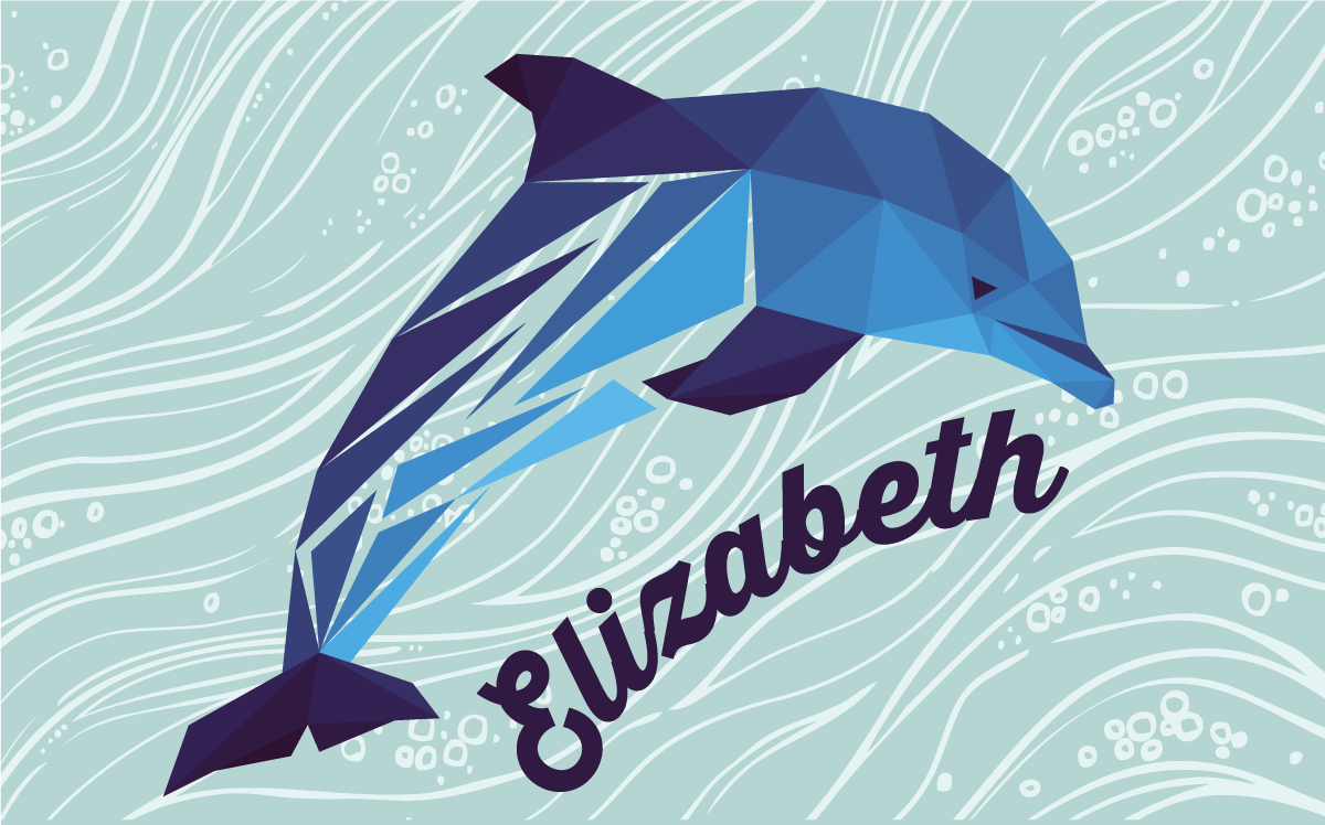 Geometric-animals nice Dolphin personalised mat - TenStickers