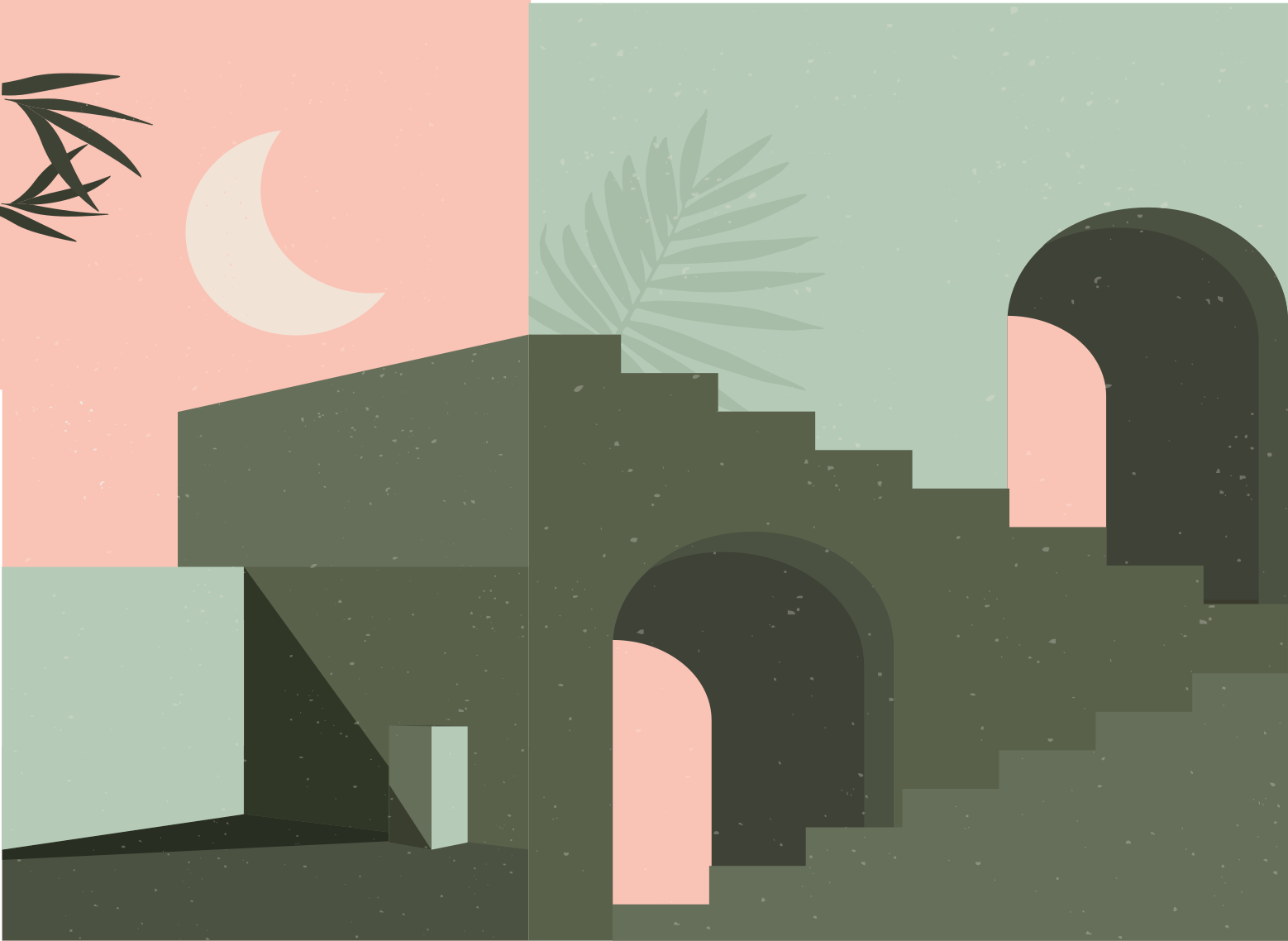 Simplistic Abstract Landscape minimalist vinyl rug - TenStickers