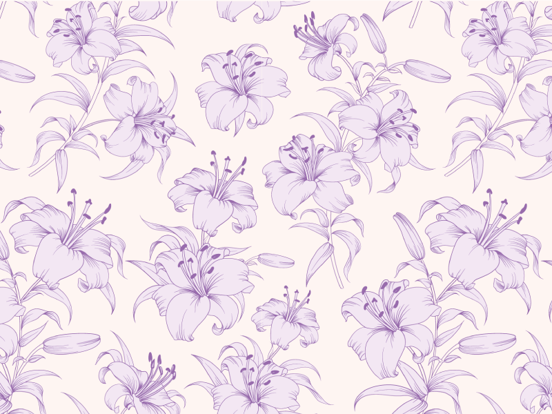 Lilac Floral Pattern vinyl rug flowers - TenStickers