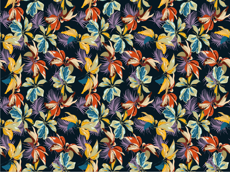 Tropical Botanical vinyl rug flowers - TenStickers