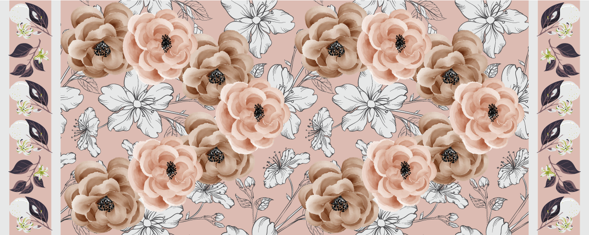 Floral Botanical Elegance vinyl rug flowers - TenStickers