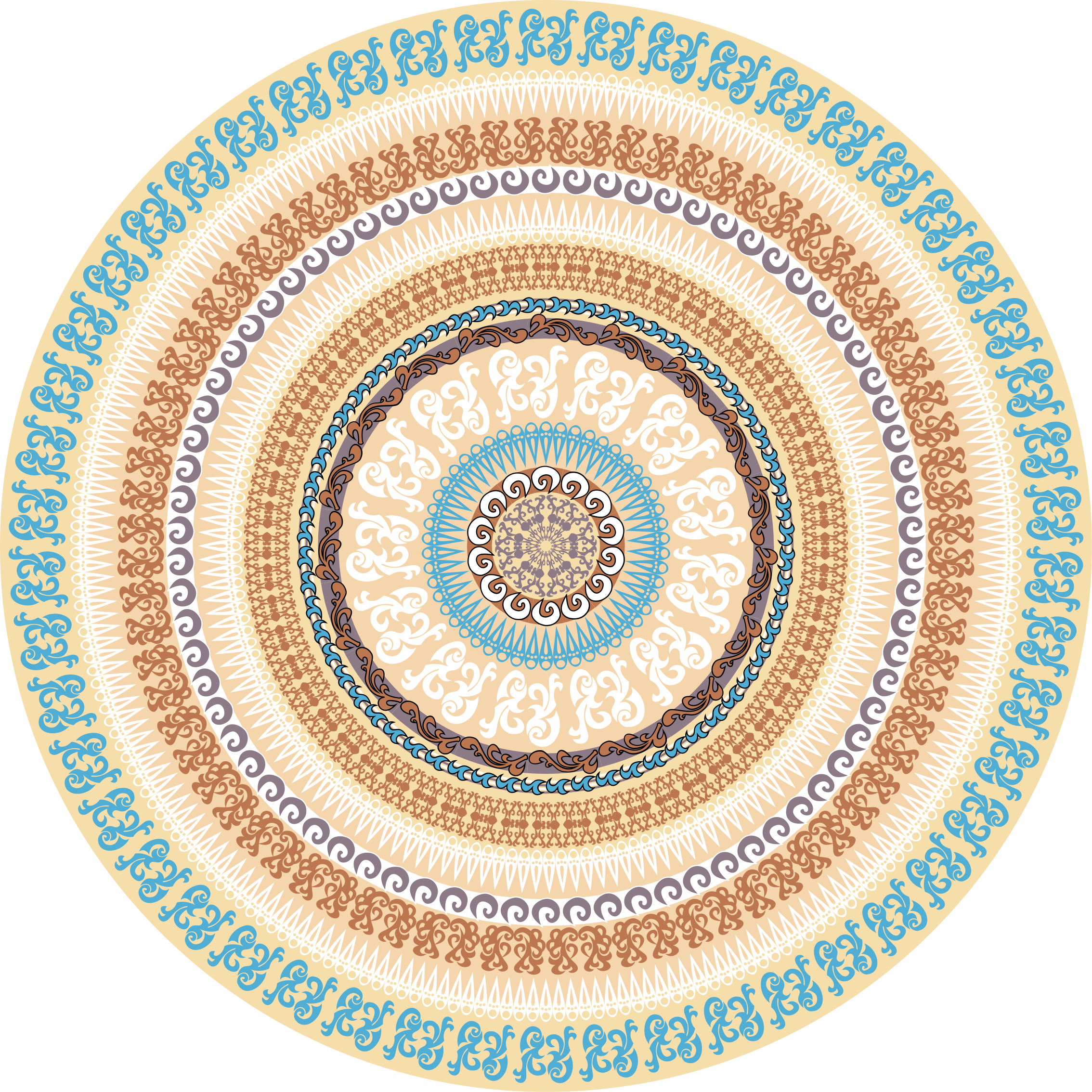 Mandala vinyl rug with mandala circle design - TenStickers