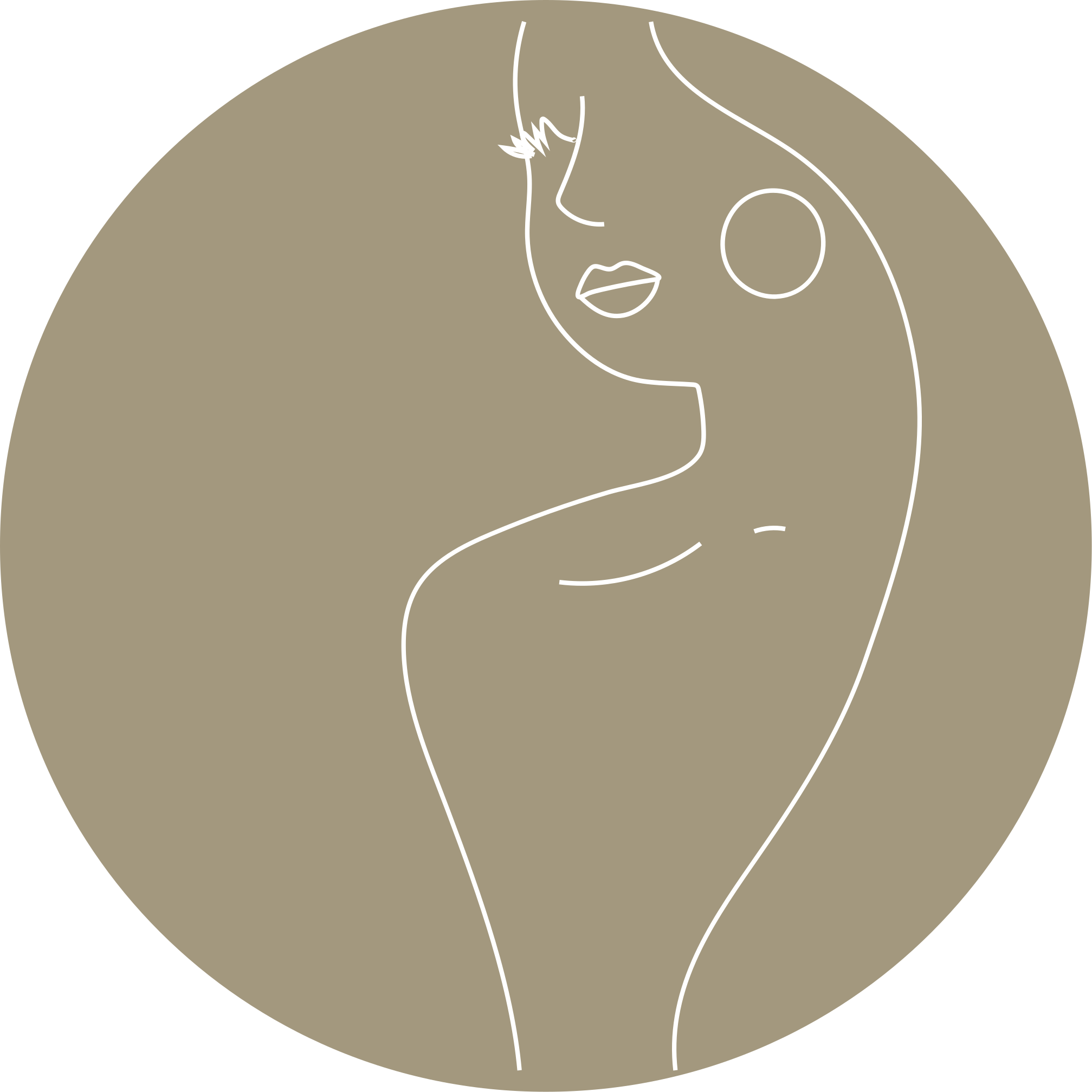 Line Art Portrait minimalist vinyl rug - TenStickers