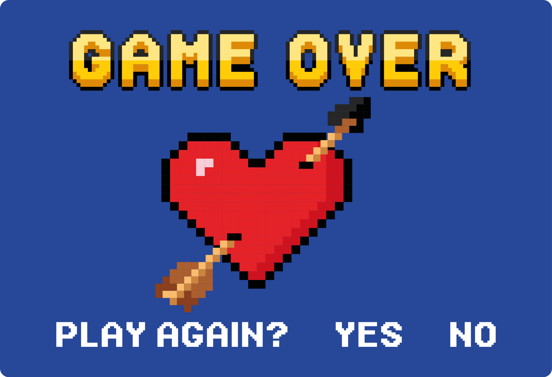 Pixelated Heart Game Over custom vinyl rug - TenStickers