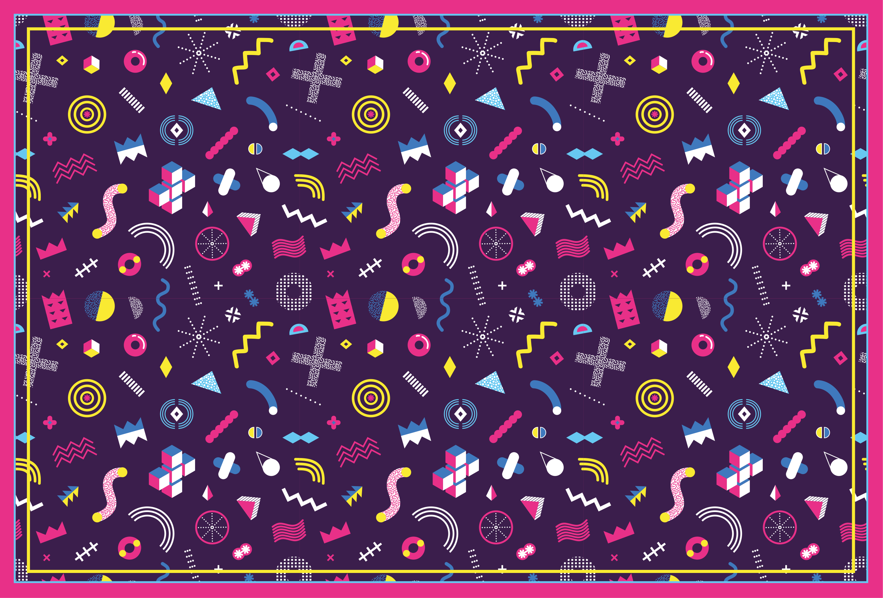 Memphis gaming pattern vintage rug - TenStickers