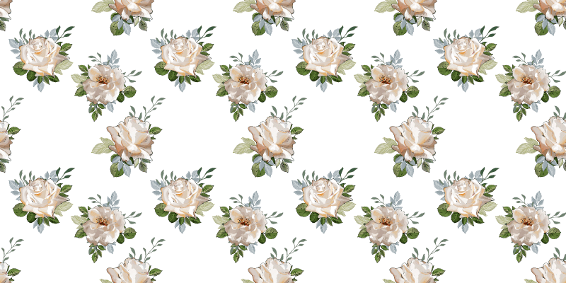 Flowers pattern vinyl rug - TenStickers