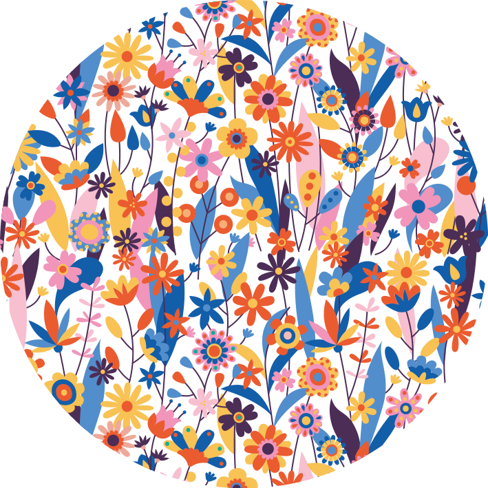 Multicolored Flowers vinyl rug - TenStickers