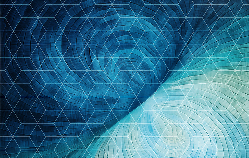 Abstract blue design bathroom floor vinyl rug - TenStickers