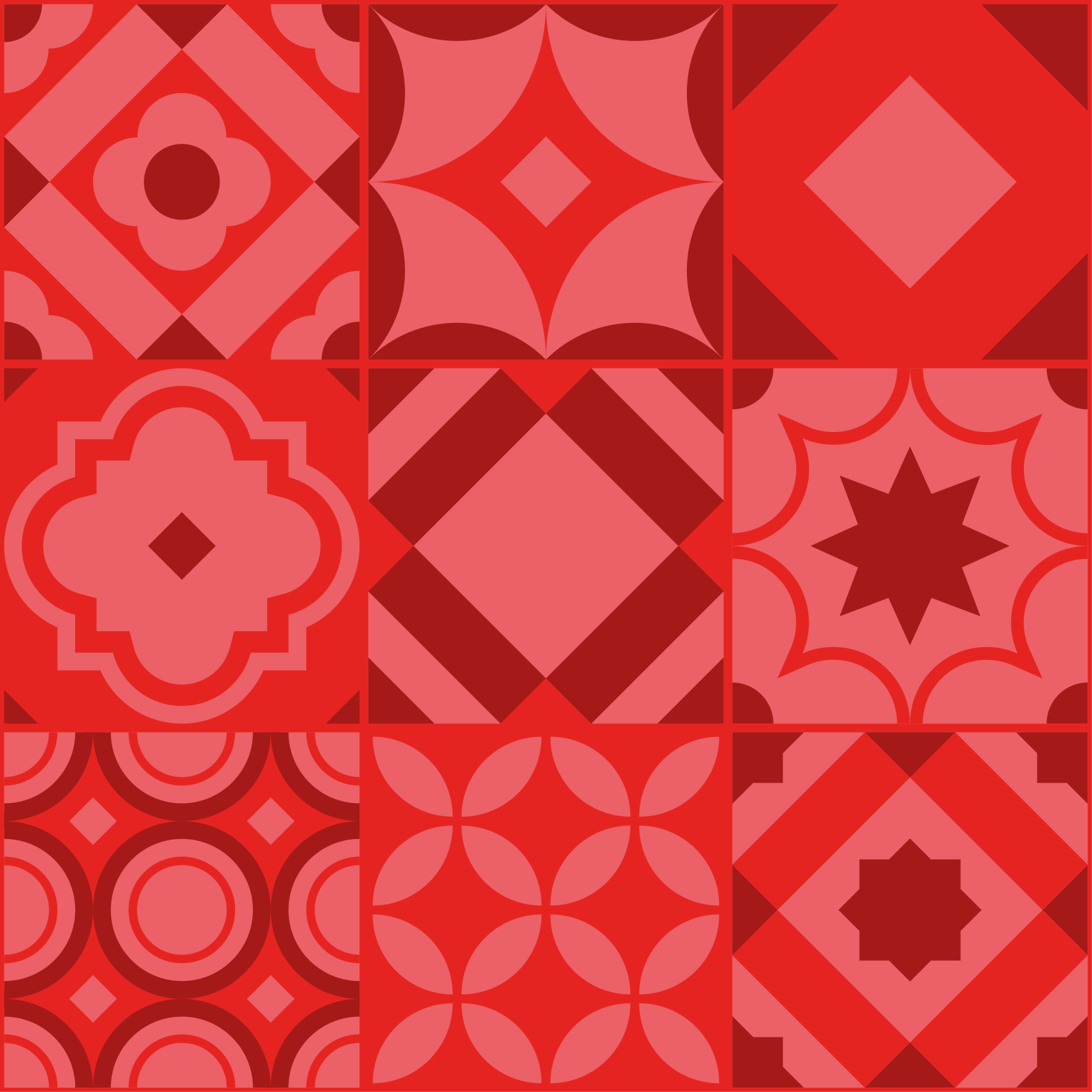 Red Tiles Design Kitchen Mat - TenStickers