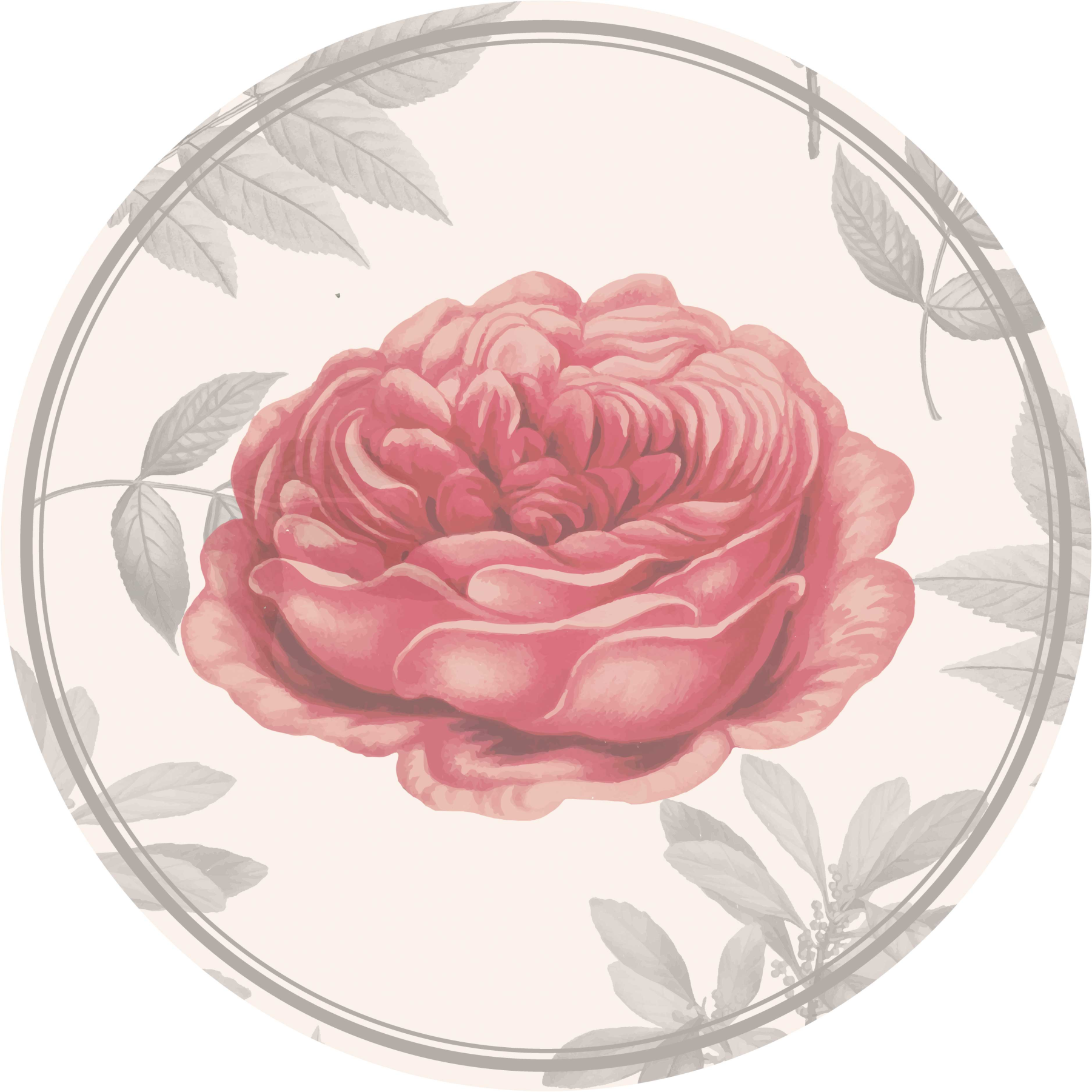 Pink rose living room vinyl rug - TenStickers
