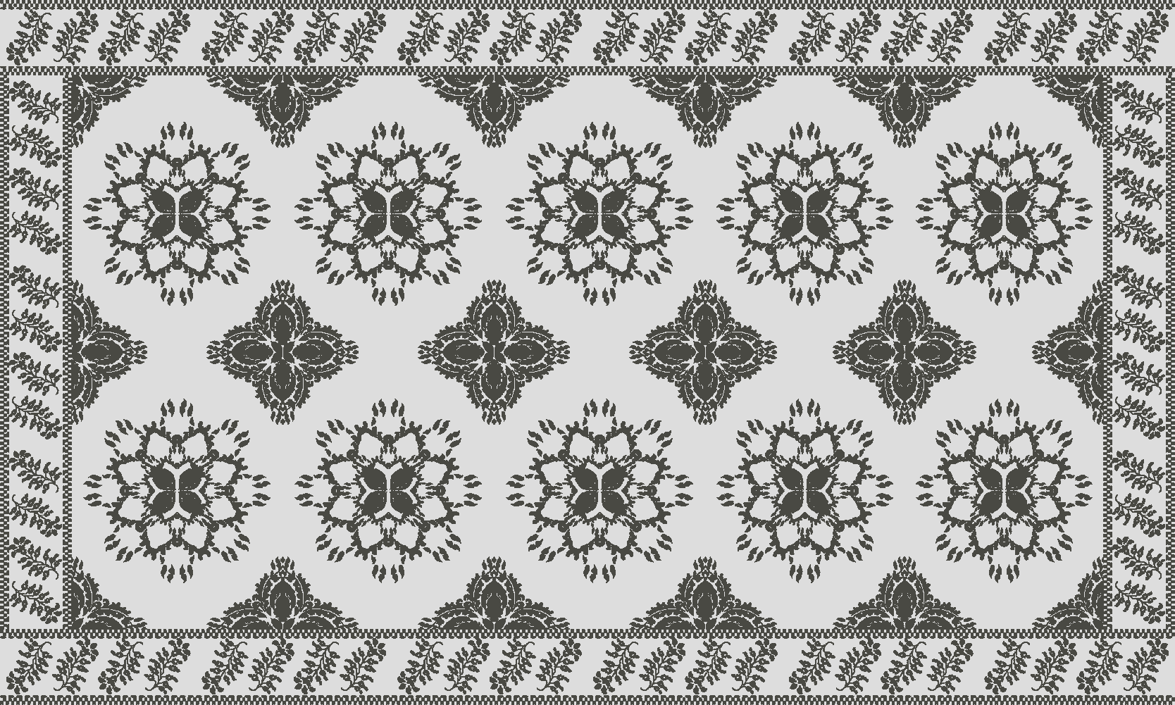 Floral vintage design dining room vinyl rug - TenStickers