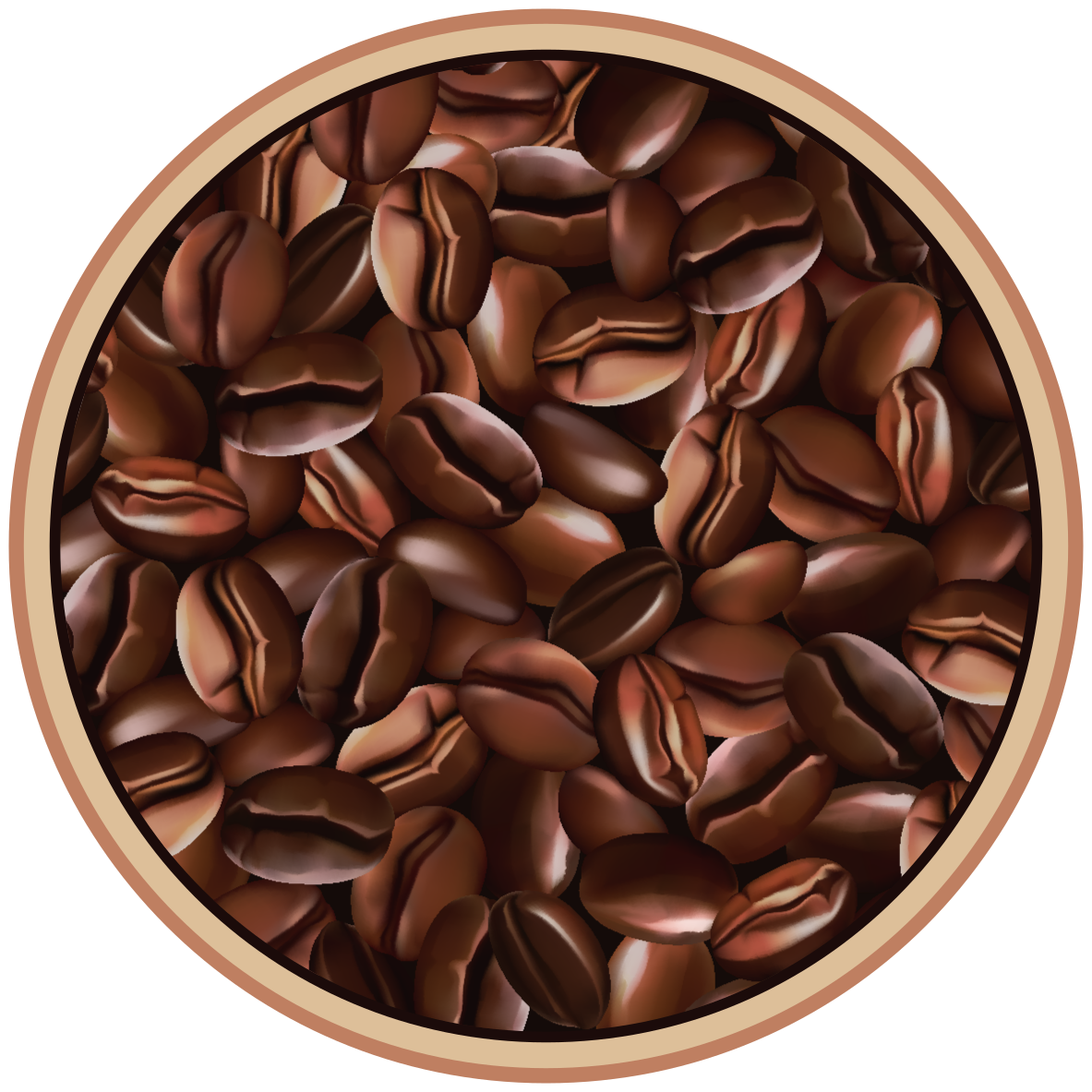 Coffee Beans Circle texture vinyl rug - TenStickers