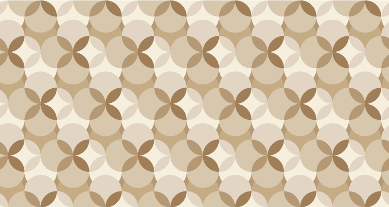 Circles pattern beige vinyl rug - TenStickers