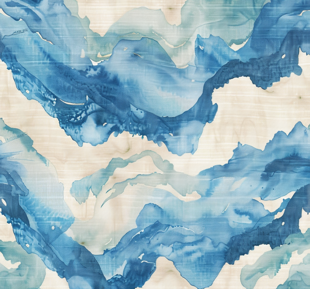 Marbled waves blue vinyl rug - TenStickers