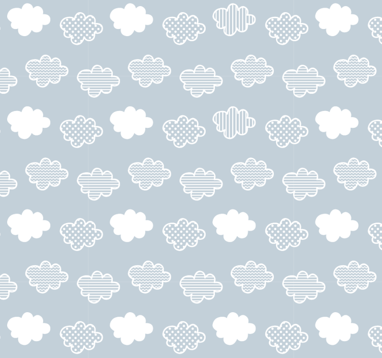 Clouds Pattern wallpaper polka dots - TenStickers
