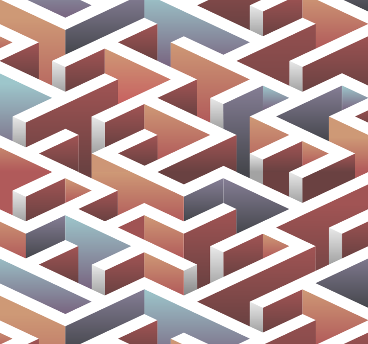 Interlocking Pattern geometric wallpaper - TenStickers