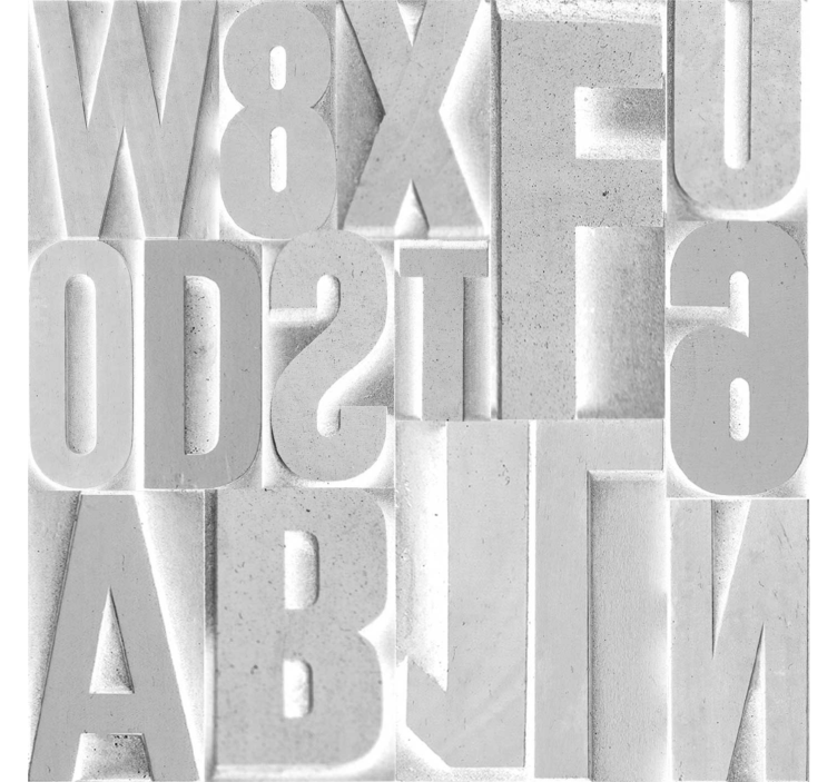 3D grey letters text wallpaper - TenStickers