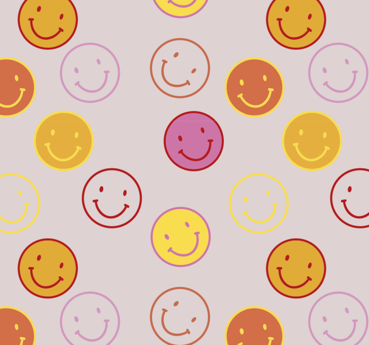 Smiley Faces Pattern custom wallpaper - TenStickers