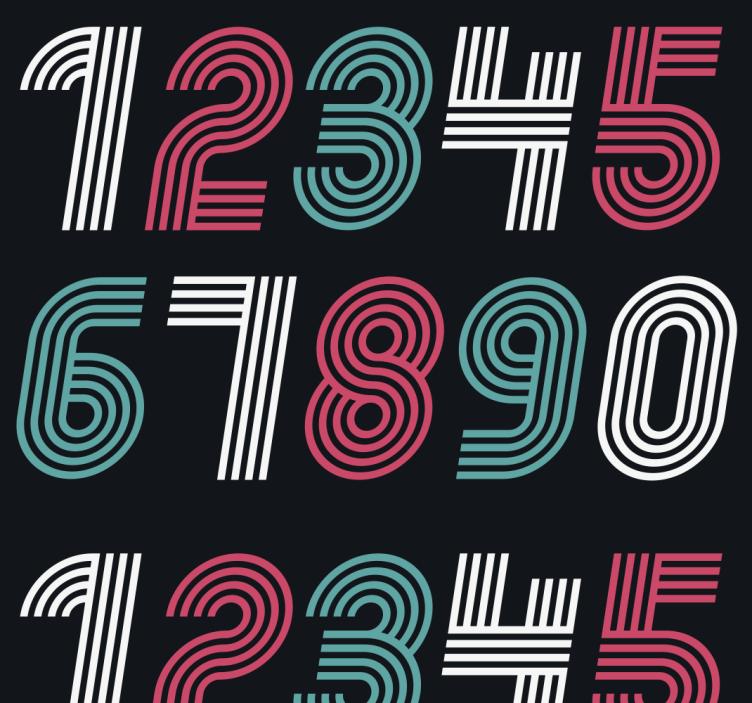 Number Pattern Design vintage wallpaper - TenStickers