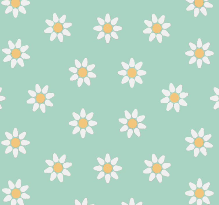 Green floral pattern kids wallpaper - TenStickers
