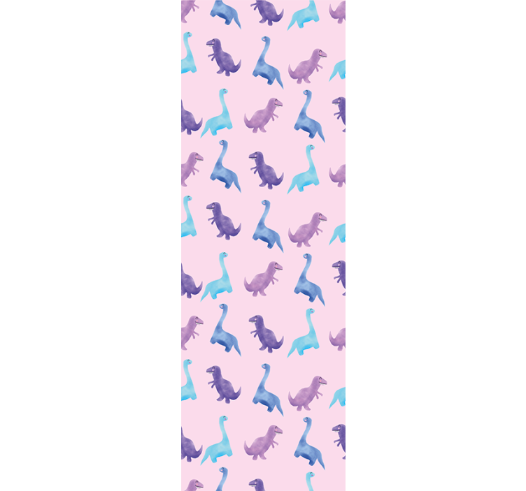 Pink nursey pattern dinosaur wallpaper - TenStickers