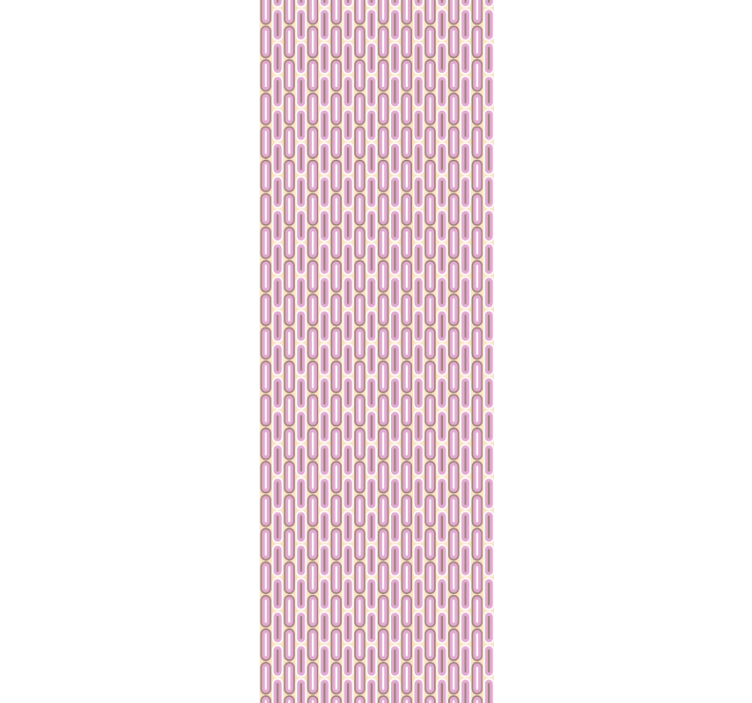 Curved pink pattern entrance wallpaper - TenStickers