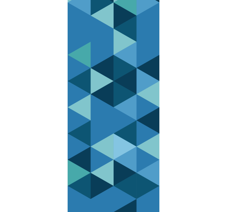 Blue small figures geometric wallpaper - TenStickers