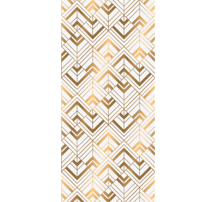 Stylish white an golden motif geometric wallpaper - TenStickers